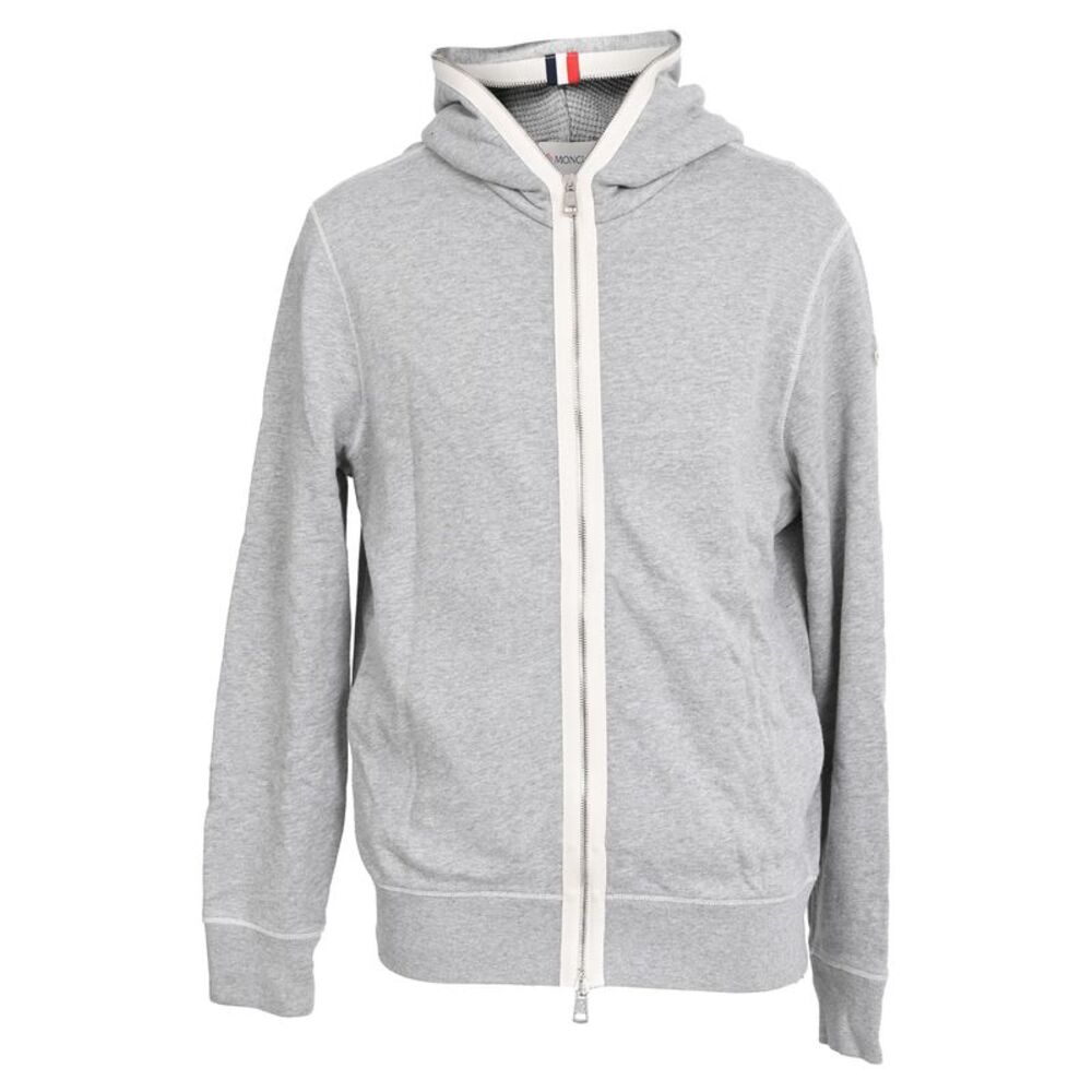 Moncler Zip-Up Hoodie in Grey Cotton